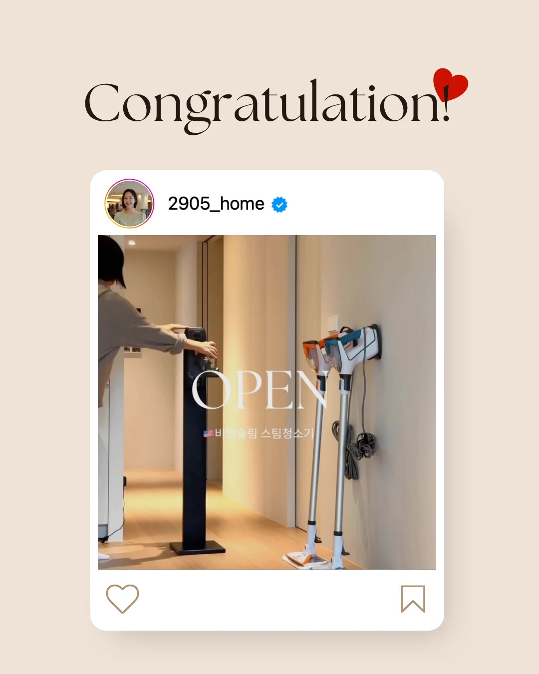 🎁 선선부부 X 비쎌 구매완료 이벤트 당첨자 발표
이벤트 당첨을 진심으로 축하드립니다 🥳 구매완료 이벤트 5명 : 비쎌 걸레 SET 증정
@mi_yeone36
@lovely_ssong_sy
@gim78464
@wonlife50
@mingsunny_
늘 2905HOME 사랑해주시는 마음에 깊이 감사드리며, 앞으로도 더욱 만족스러운 경험과 특별한 이벤트로 보답하겠습니다💖
💌 답변 기한 : 7월 6일 - 7월 12일
⚠️ 기한 내 정보 입력이 되지 않을 경우 당첨은 무효처리됩니다.
🚚 이벤트 상품 배송은 정보 취합이 완료된 이후 순차 발송됩니다.